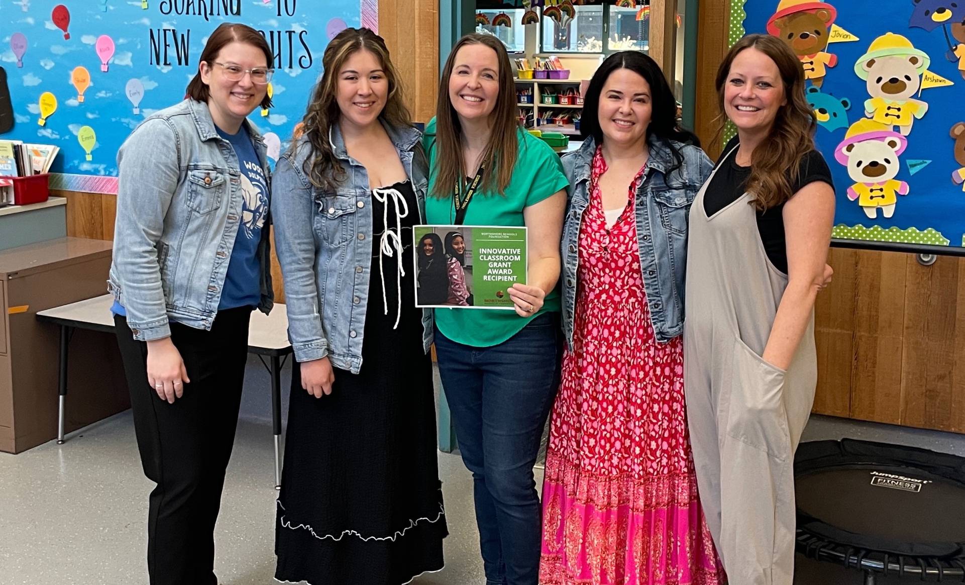 Kari Stokes and educators with Northshore Schools Foundation grant award