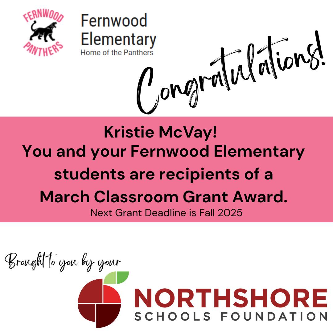 Congrats Kristie!

Read all the spring grant winners: Link in bio

#nsdfoundation #northshoreschoolsfoundation #nsd #northshoreschooldistrict #nsd  #educators #allinforkids  #classroomgrants #classroomgrant