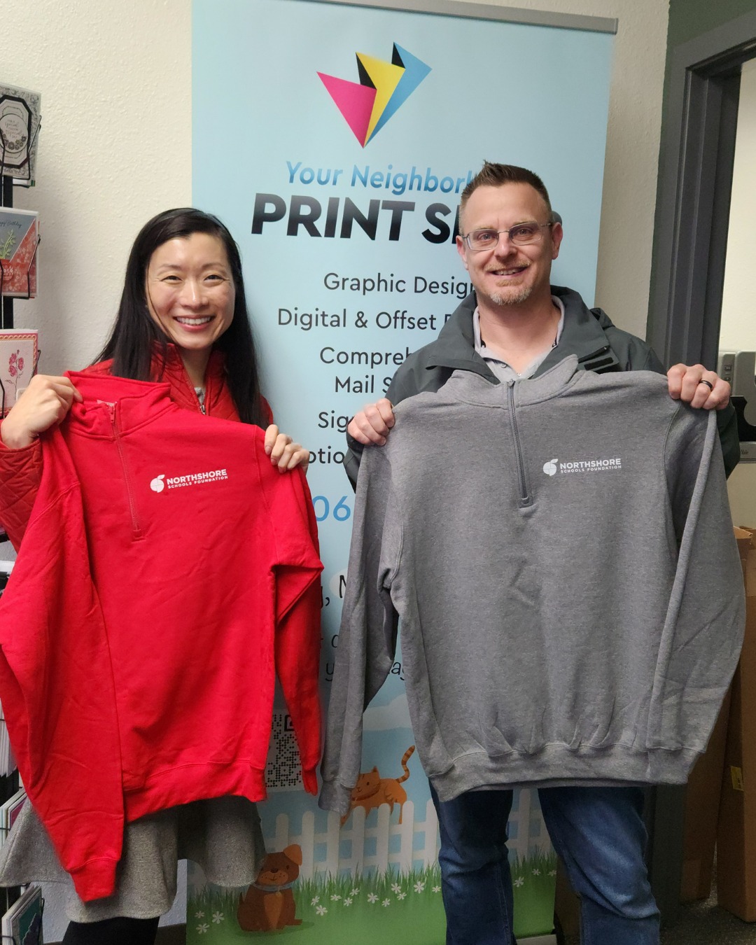 Huge thanks to @ynprintshop in Woodinville for our great new fleeces!

And thank you, Nick, for being a proud 500 Club member and supporter of the Foundation!

#nsd #northshore #northshoreschoolsfoundation
