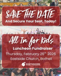 IT’S BACK! All In for Kids Luncheon Fundraiser is happening Thursday, Feb. 26, 2026! And registration is open!

This year, we’re making it interactive, and we want YOU in on the fun! Play audience games, enjoy an engaging program, bid on a 7 day online auction (opens Monday, Feb. 23, 2026), and join a short Live Auction, all designed to get you involved while supporting Northshore students, teachers, and classrooms.

Registration is OPEN, so save your seat today!

RSVP: Link in bio

Questions? Email: kimm@nsdfoundation.org

#nsd #northshoreschoolsfoundation #northshore