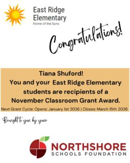 Congrats Tiana!

Meet the Foundation's 2025 Fall Grant Winners: Link in bio

Our spring grant cycle opens on Jan. 1, 2026.

Together, All In for Kids!

#nsdfoundation #northshoreschoolsfoundation #classroomgrant
