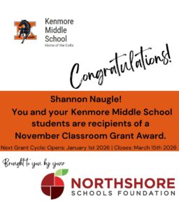 Congrats Shannon!

Meet the Foundation's 2025 Fall Grant Winners: Link in bio

Our spring grant cycle opens on Jan. 1, 2026.

Together, All In for Kids!

#nsdfoundation #northshoreschoolsfoundation #classroomgrant
