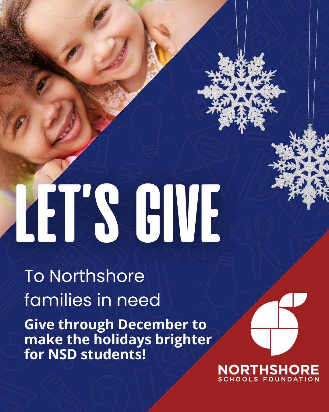 Let's give! All December donations to our Removing Barriers to Education pillar will provide grocery gift cards to Northshore families experiencing food insecurity.

Your gift will bring comfort, holiday cheer, and a full table to a local family.
Give through Wednesday, Dec. 31, 2025.

Donate today: Link in bio

Let's Be All In for Kids!

#northshore #nsd #northshoreschoolsfoundation