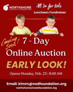 Preview our All In for Kids 7-day Online Auction Items! Here's a glimpse of what you can bid on to support Northshore kids!

Our online auction runs February 23 - March 2 and is open to the entire community, whether you're attending our All In for Kids Luncheon or not.

Stay tuned for more amazing auction item previews from local and regional businesses!

New items added weekly! Set your alarm for February 23 at 8:00 AM, bidding starts then!

Our Online Auction Page: Link in bio

Questions? Email: kimm@nsdfoundation.org

#northshoreschoolsfoundation #northshore