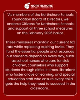 Read why our Board of Directors endorses all three school measures on the Feb. 2026 ballot.

#northshoreschoolsfoundation #northshore