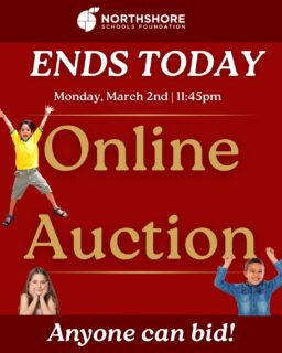 This is it, folks! Our online auction closes TODAY at 11:45 PM. Get in your last minute bids!

Our Online Auction Page: Link in bio

Questions? Email: kimm@nsdfoundation.org

#northshore #northshoreschoolsfoundation
