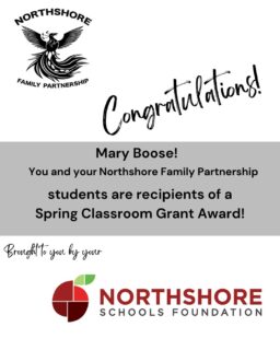 Congrats Mary at Northshore Family Partnership!

Meet the Foundation's 2026 Spring Grant Winners: https://bit.ly/41KSBdl

Northshore staff and educators: our 2026 fall grant cycle opens on Aug. 1, 2026

All In for Kids!

#northshoreschoolsfoundation #classroomgrant