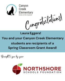 Congrats Laura at Canyon Creek Elementary! 

Meet the Foundation's 2026 Spring Grant Winners: Link in bio

Northshore staff and educators: our 2026 fall grant cycle opens on Aug. 1, 2026.

All In for Kids!

#northshoreschoolsfoundation #classroomgrant