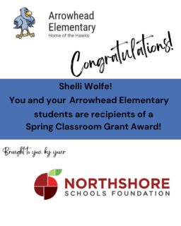 Congrats Shelli at Arrowhead Elementary!

Meet the Foundation's 2026 Spring Grant Winners: Link in bio

Northshore staff and educators: our 2026 fall grant cycle opens on Aug. 1, 2026

All In for Kids!

#northshoreschoolsfoundation #classroomgrant