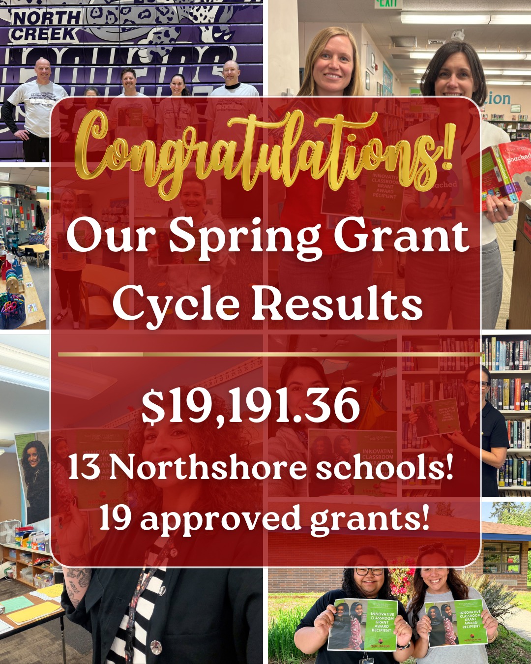 Congratulations to all of our 2026 Spring Grant Winners! 🎉 We are so proud to support these incredible Northshore educators and the innovative learning experiences they're creating for Northshore kids. None of this would be possible without the generosity of our donors and community. Thank you for making it happen!

Read all the grant winners here: Link in bio

Northshore educators and staff: Our 2026 fall grant cycle will open on August 1st

All In for Kids!
#northshoreschoolsfoundation