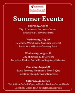 We're hitting community events this summer, and we'd love to see you there!

Look for our team in red t-shirts. We'll be on-site collecting school supplies and digital donations for our Backpacks for Kids drive.

Full list of events and how to support: Link in bio

Come say hi. Drop off supplies. Give online. Be All In for Kids.

#northshoreschoolsfoundation