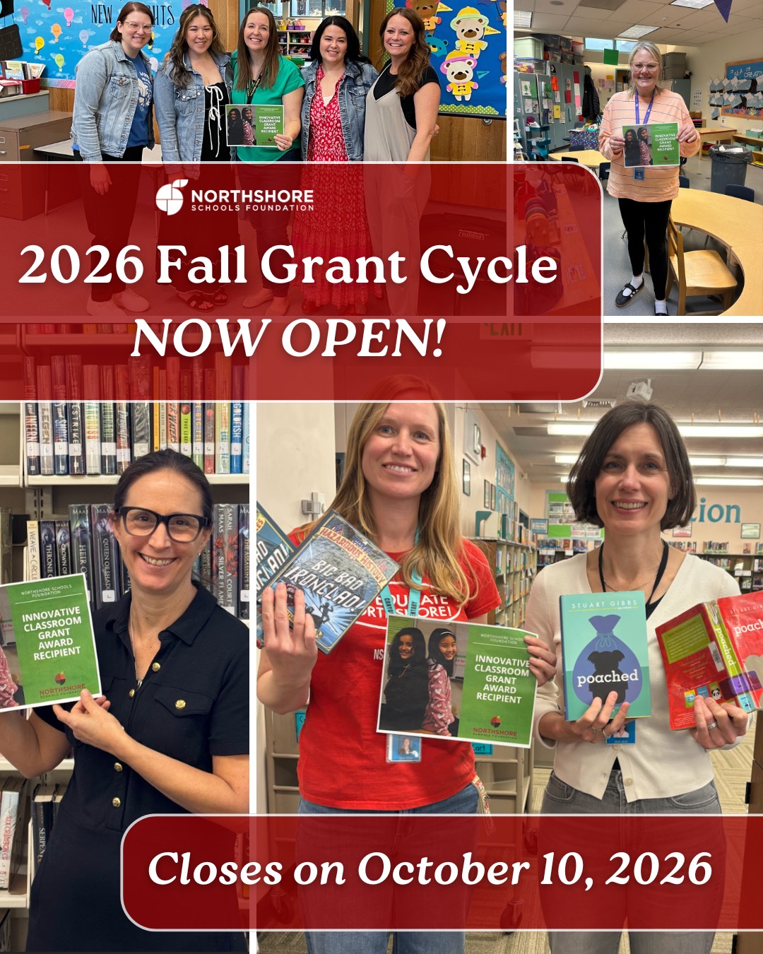 Attention Northshore educators and staff: Do you have an innovative teaching idea, classroom need or a great student experience you would like to create, if only you had funding? The Foundation is here to help!

Our 2026 fall grant cycle is now open and closes on October 10, 2026.

Link for grant details and to apply for funding: In bio

All In for Kids!
#northshoreschoolsfoundation