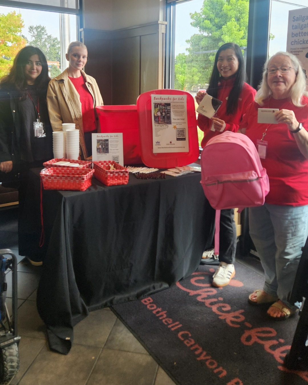 What a joy connecting with our community this past Saturday at @cfa_bothellcanyon's Back to School Bash! Thank you to everyone who donated to our Backpacks for Kids supply drive and took time to learn about our service work supporting Northshore students.

All In for Kids!

#northshoreschoolsfoundation
