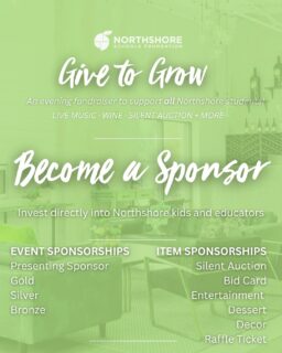 Sponsorships are open for Give to Grow! Join Northshore Schools Foundation in supporting 22,000+ Northshore students by becoming a sponsor for our fall fundraiser on Saturday, November 7th at Sparkman Cellars.

It's a meaningful way to invest in our local community while connecting your brand with people who care about Northshore kids and educators.

Learn more: Link in bio

Interested? Email: kimm@nsdfoundation.org

#northshoreschoolsfoundation