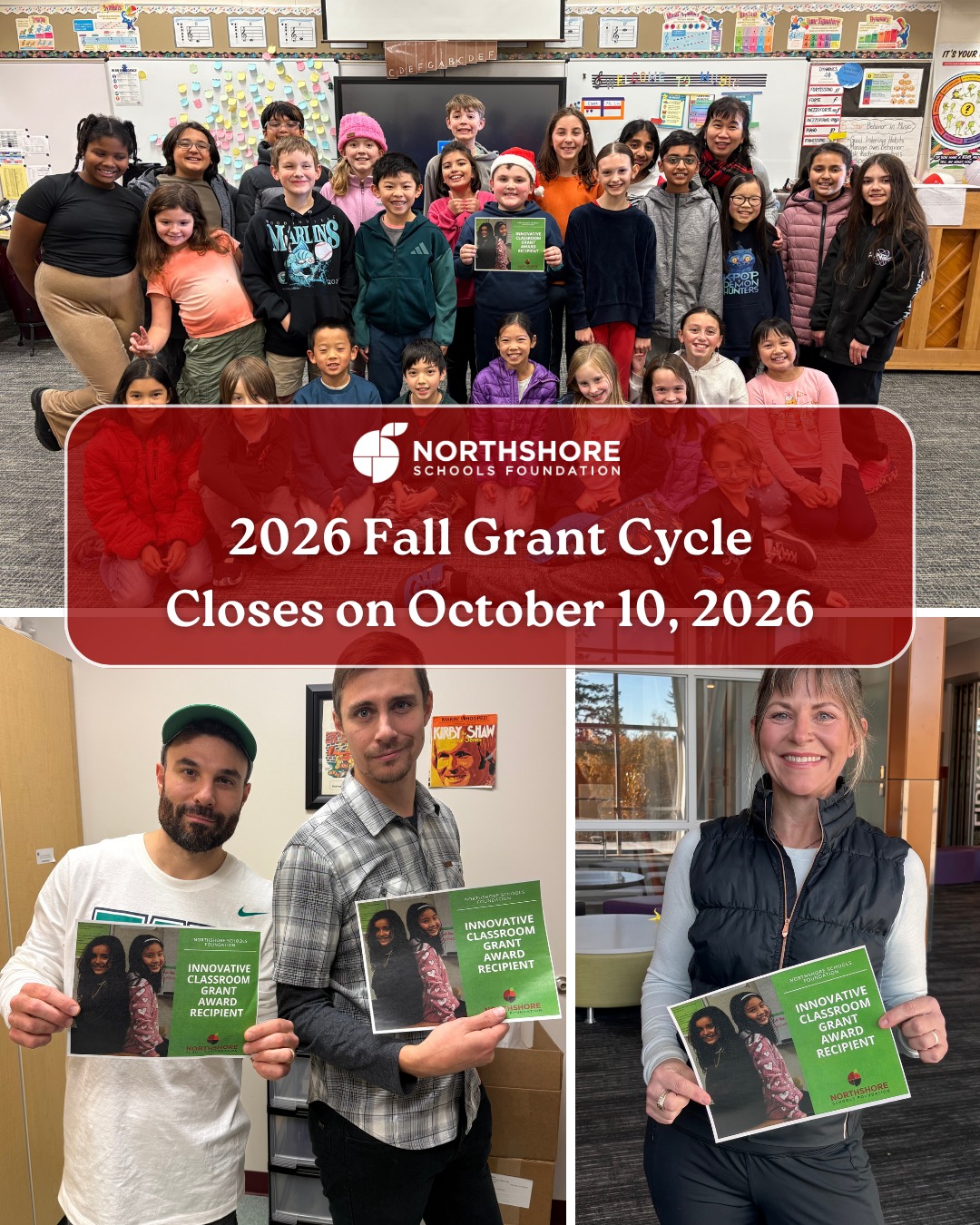 Attention Northshore educators and staff: Do you have an innovative teaching idea, classroom need or a great student experience you would like to create, if only you had funding? The Foundation is here to help!

Our 2026 fall grant cycle is now open and closes on October 10, 2026.

Link for grant details and to apply for funding: In bio

All In for Kids!

#northshoreschoolsfoundation