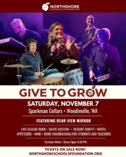 Our Give to Grow fall fundraiser is THE party of the year!

Join us for an unforgettable and exciting night of live music from Rear View Band, local wine and craft beer, and delicious food, all while raising funds for Northshore students and educators. 

Save Saturday, November 7 and see you at Sparkman Cellars in Woodinville!

Tickets are on sale now, grab yours before they're gone! Link: In bio

All In for Kids!
#northshoreschoolsfoundation