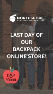 TODAY: Our Backpack Online Store closes on tonight, Wednesday, Sept. 30th at 11pm.

Anyone purchase school supply donations at our Backpack Online Store and help build READY students!

Backpack Online Store link: In bio

All In for Kids!
#northshoreschoolsfoundation