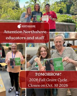 Attention Northshore educators and staff: Our 2026 fall grant cycle is now open and closes tomorrow on Saturday, October 10, 2026. 

Do you have an innovative teaching idea, classroom need or a great student experience you would like to create, if only you had funding? The Foundation is here to help!

Link for grant details and to apply for funding: In bio

All In for Kids!
#northshoreschoolsfoundation